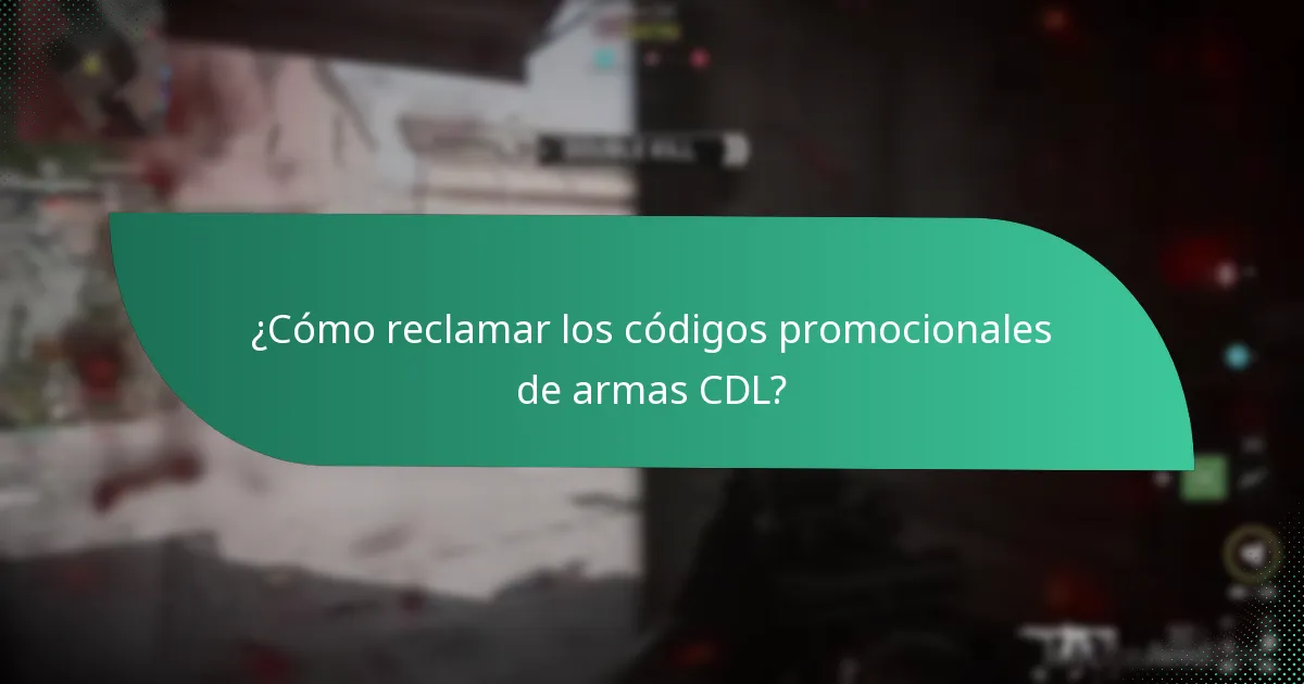 ¿Cómo reclamar los códigos promocionales de armas CDL?